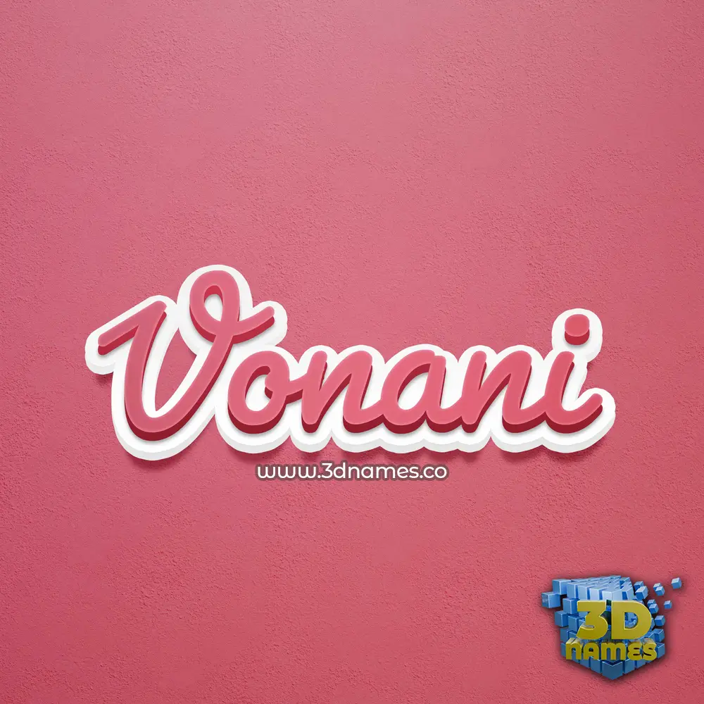 vonani in Red Scribble style - 3D name wallpaper