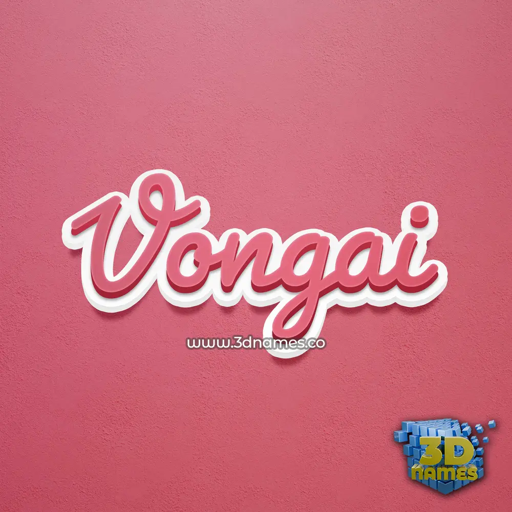 vongai in Red Scribble style - 3D name wallpaper