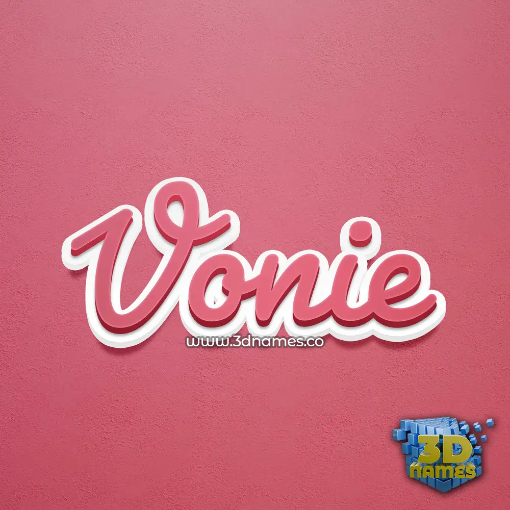 vonie in Red Scribble style - 3D name wallpaper