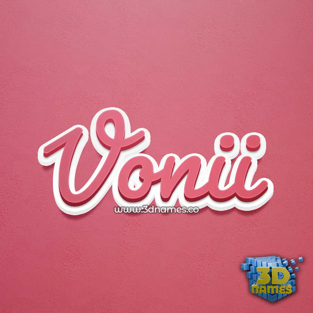 vonii in Red Scribble style - 3D name wallpaper