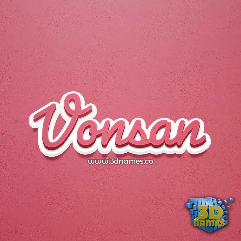 vonsan in Red Scribble style - 3D name wallpaper