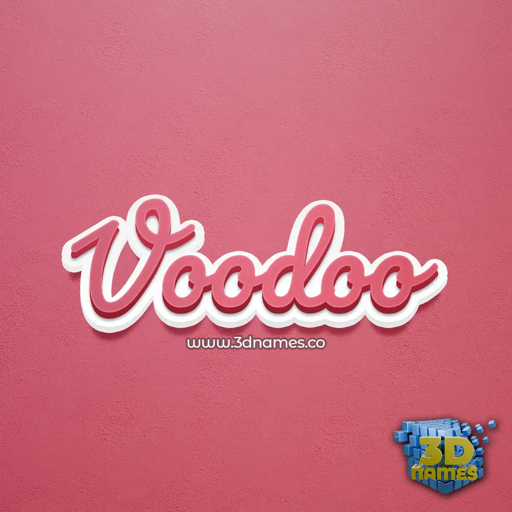 voodoo in Red Scribble style - 3D name wallpaper