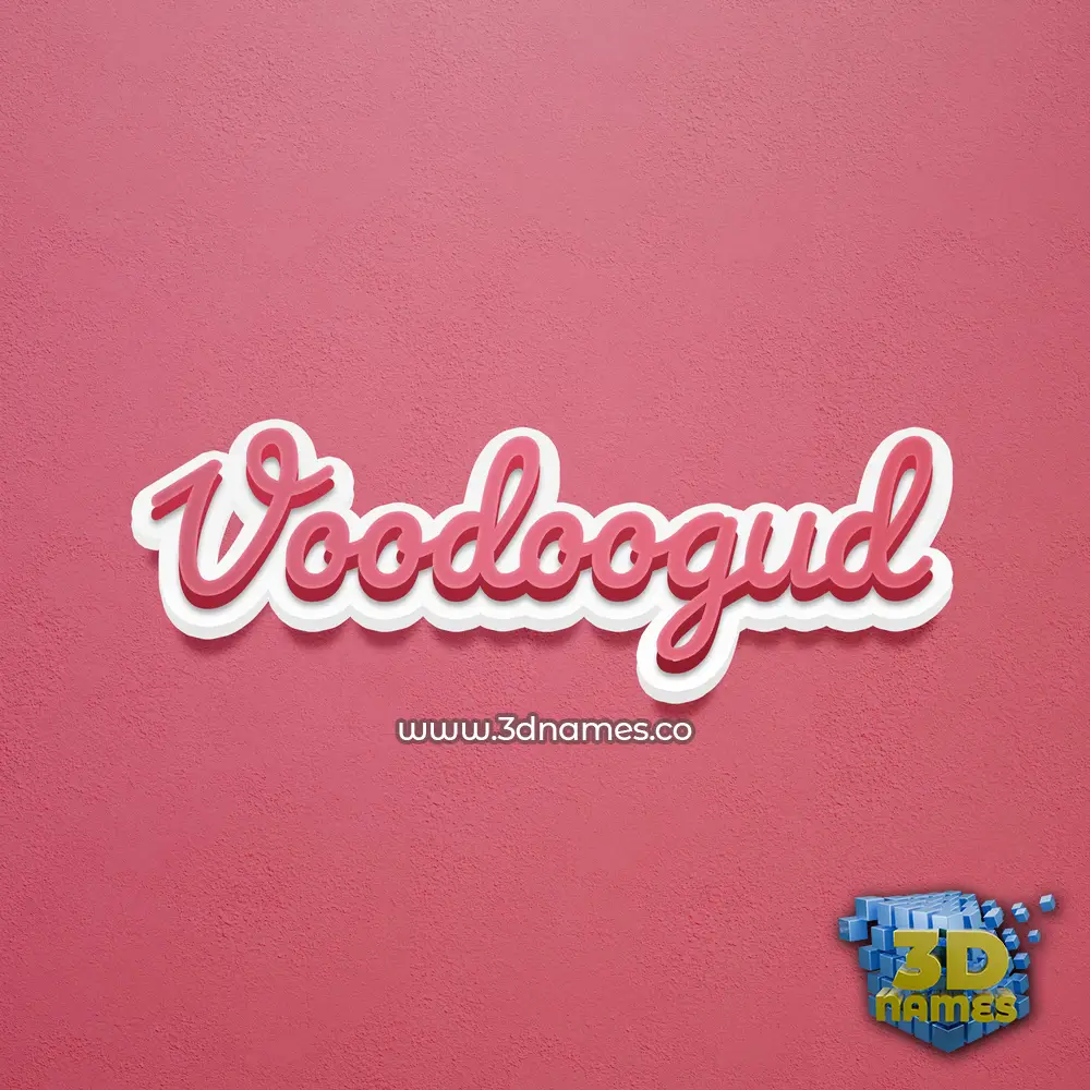 voodoogud in Red Scribble style - 3D name wallpaper