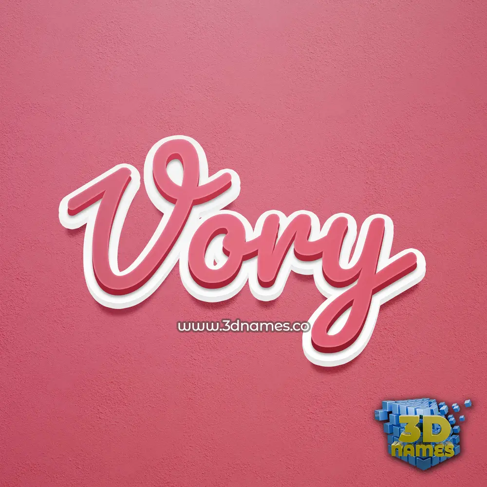 vory in Red Scribble style - 3D name wallpaper