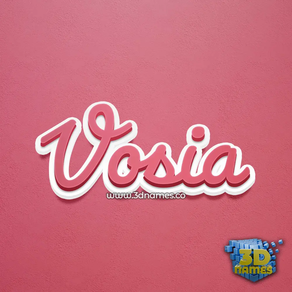 vosia in Red Scribble style - 3D name wallpaper