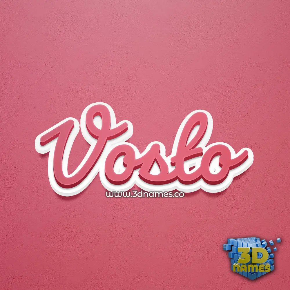 vosto in Red Scribble style - 3D name wallpaper