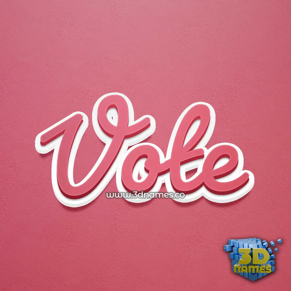 vote in Red Scribble style - 3D name wallpaper