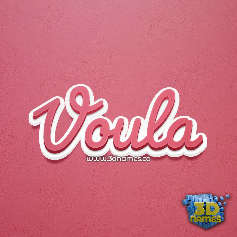 voula in Red Scribble style - 3D name wallpaper