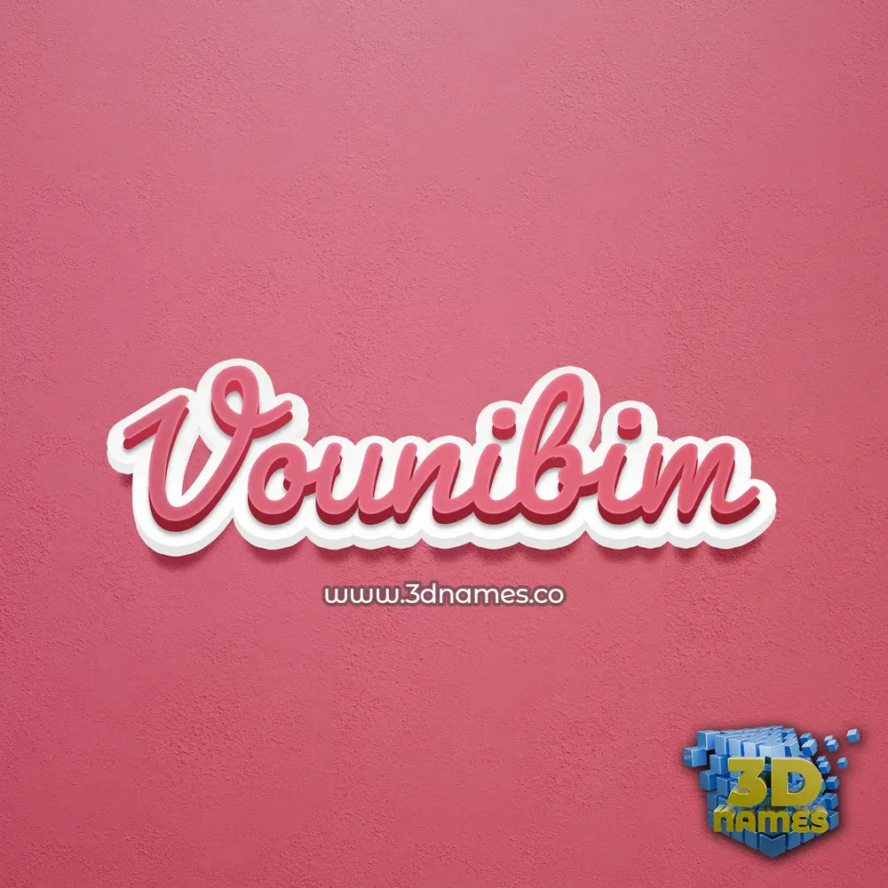 vounibim in Red Scribble style - 3D name wallpaper