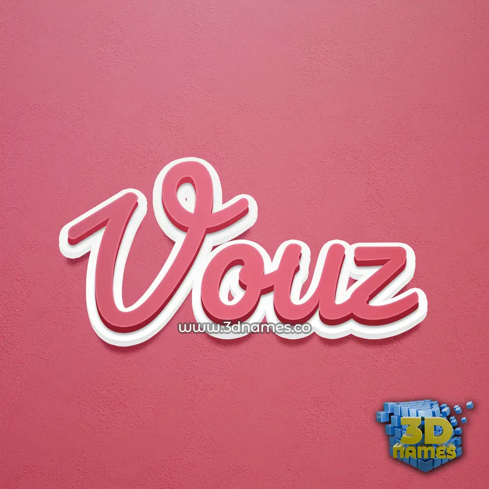 vouz in Red Scribble style - 3D name wallpaper
