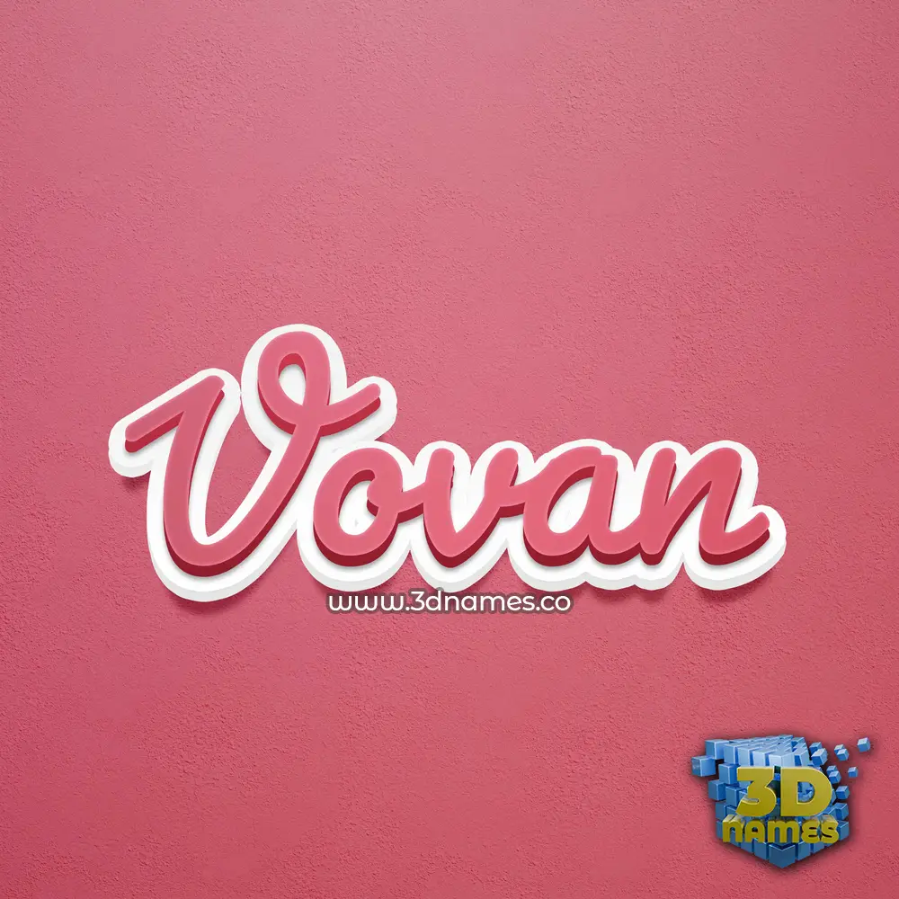 vovan in Red Scribble style - 3D name wallpaper