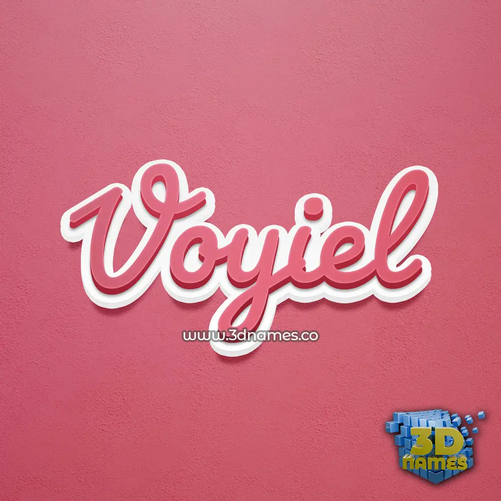 voyiel in Red Scribble style - 3D name wallpaper