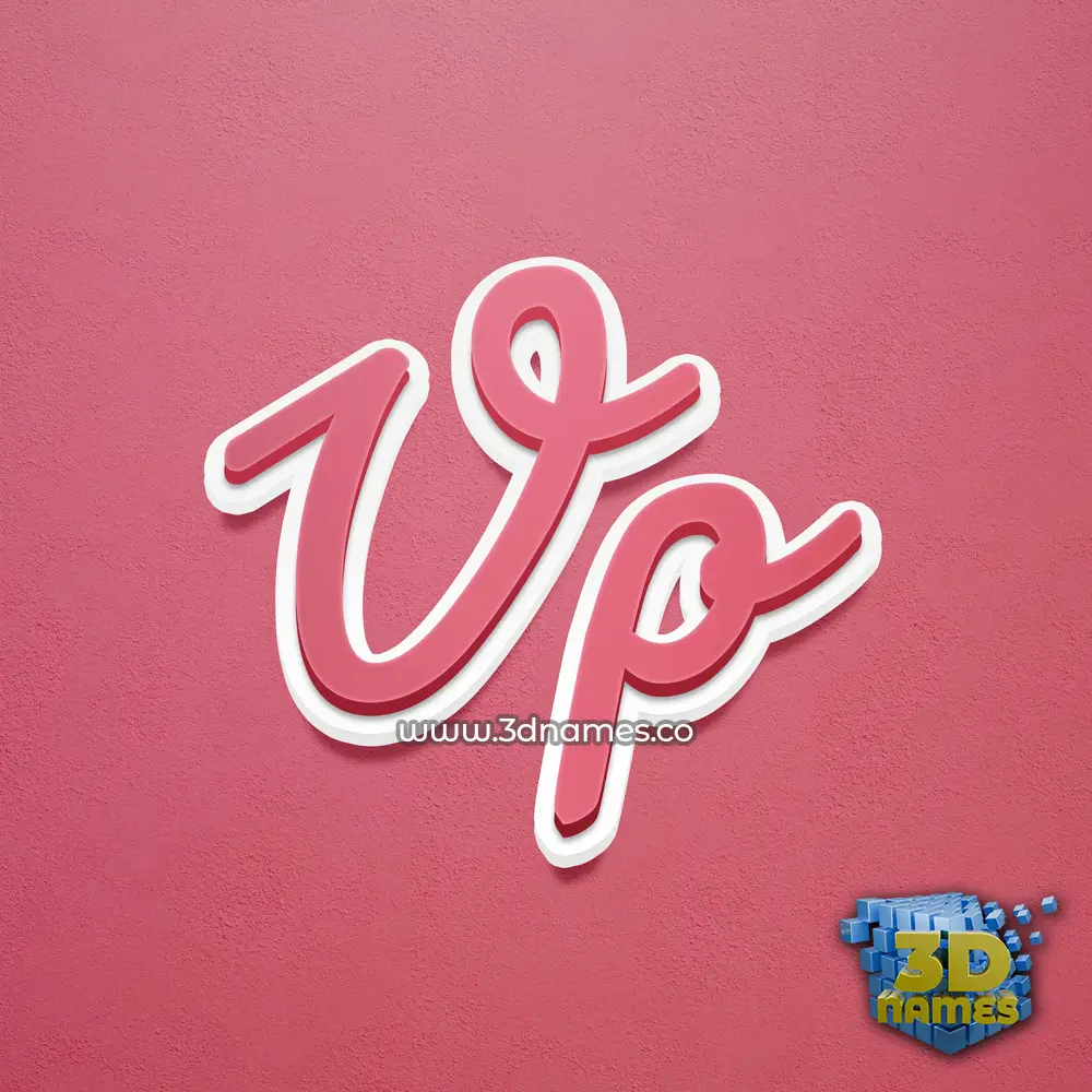 vp in Red Scribble style - 3D name wallpaper
