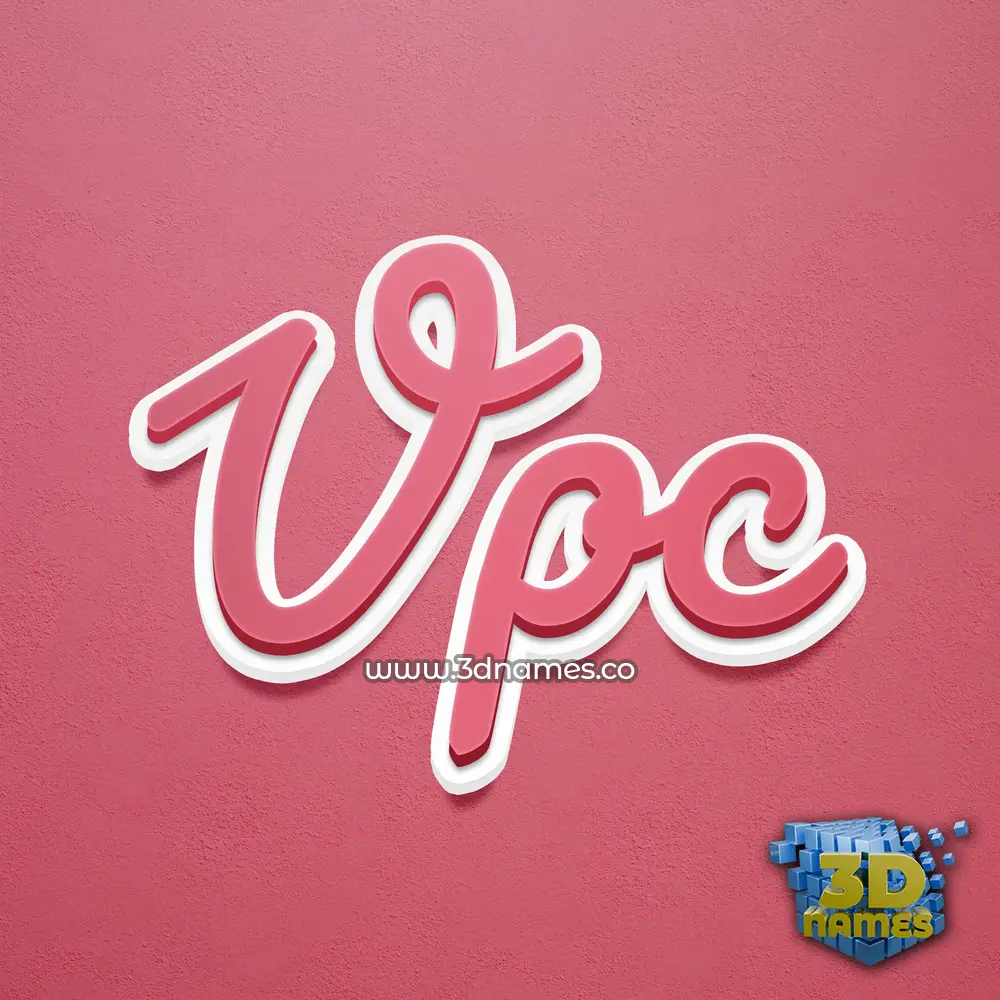vpc in Red Scribble style - 3D name wallpaper