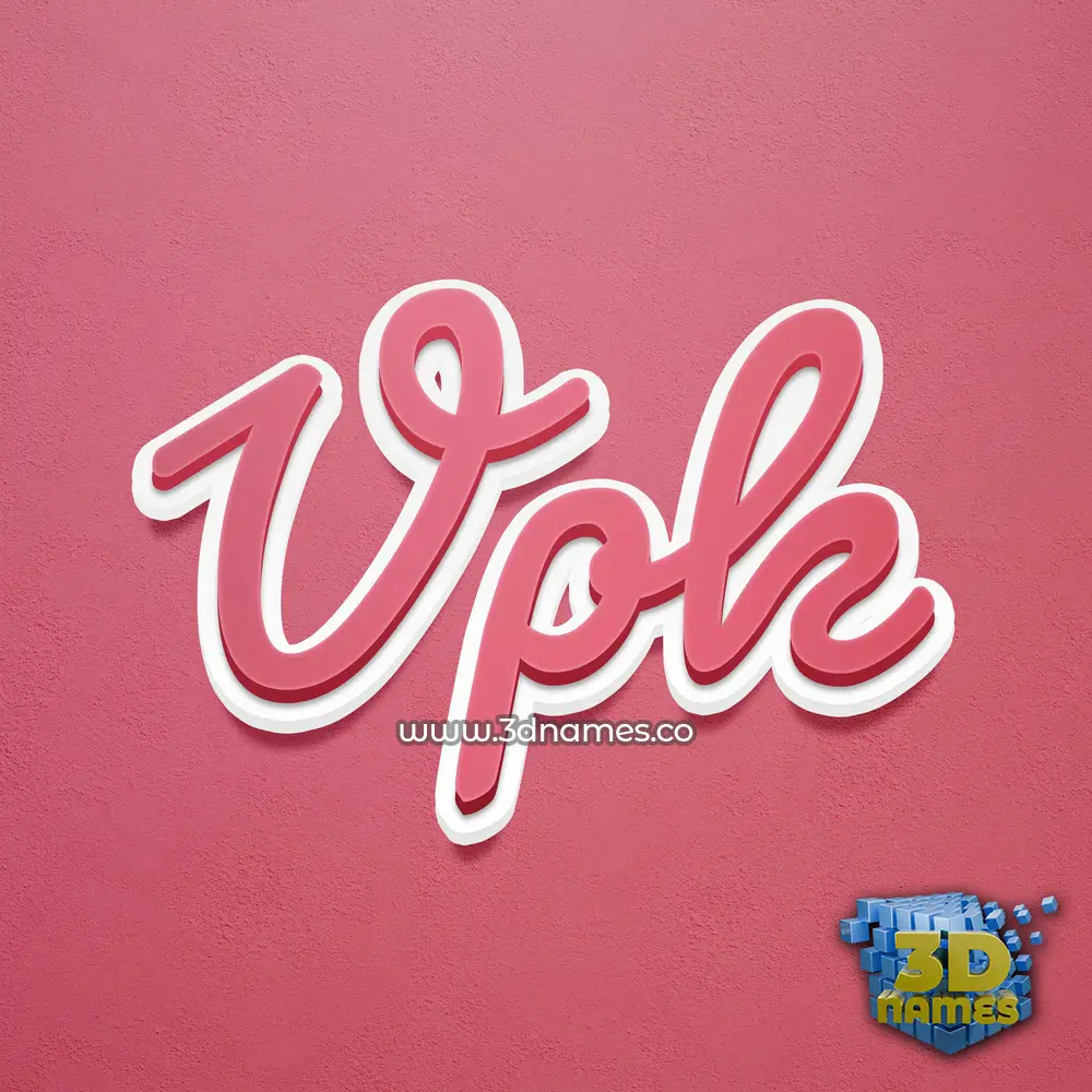 vpk in Red Scribble style - 3D name wallpaper