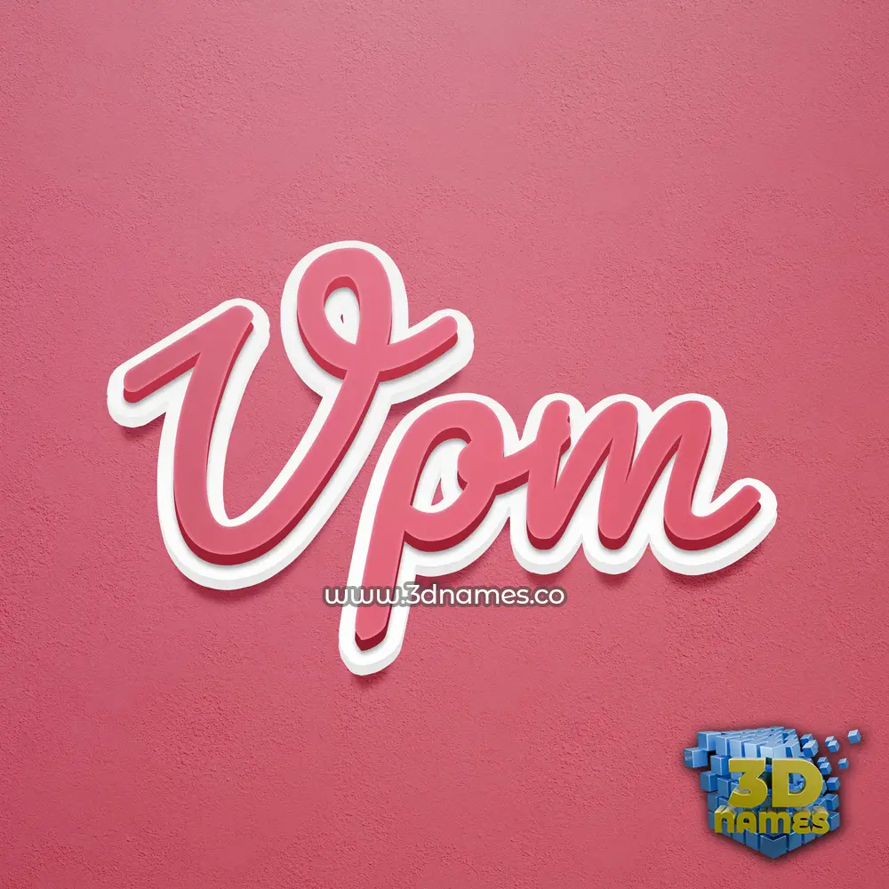 vpm in Red Scribble style - 3D name wallpaper