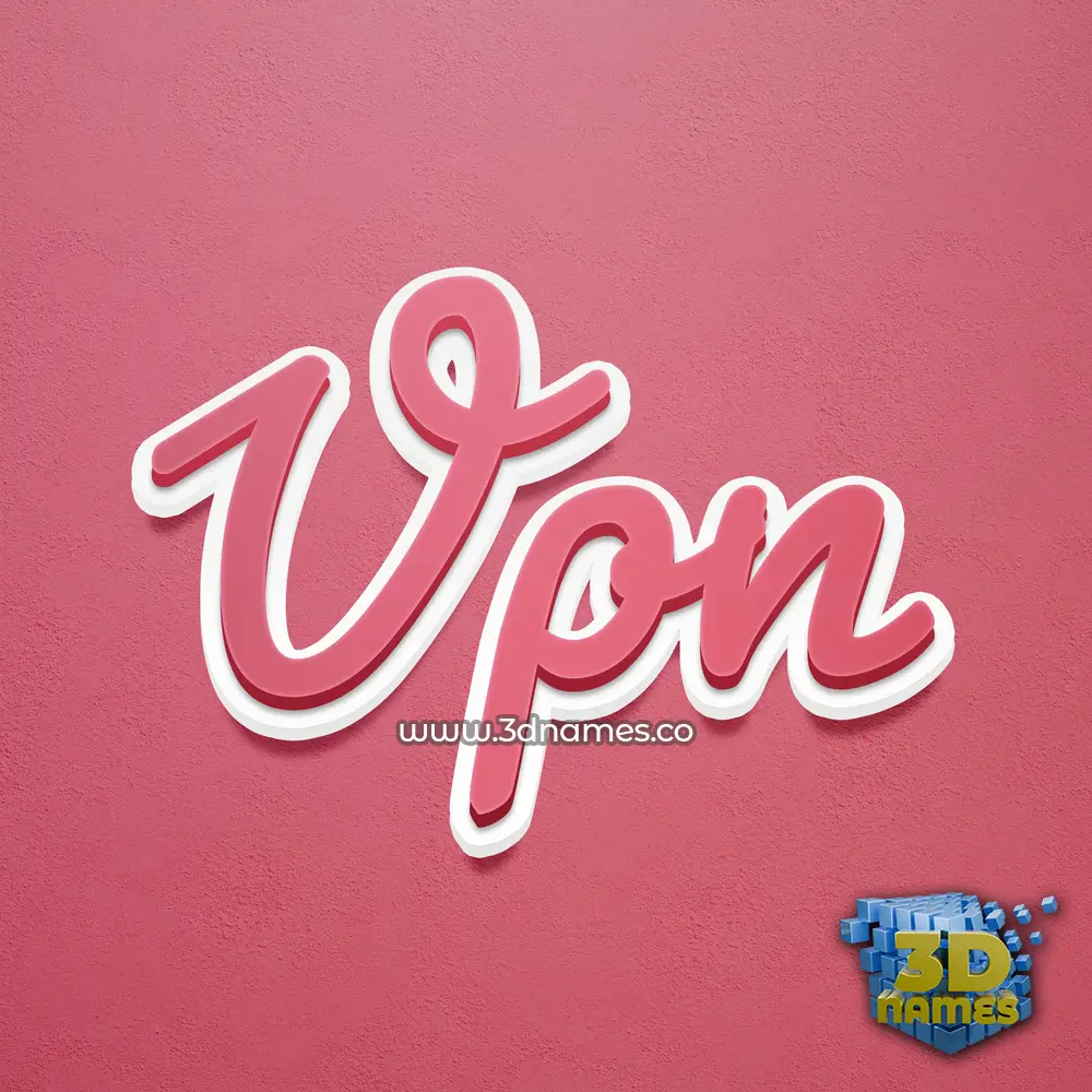 vpn in Red Scribble style - 3D name wallpaper