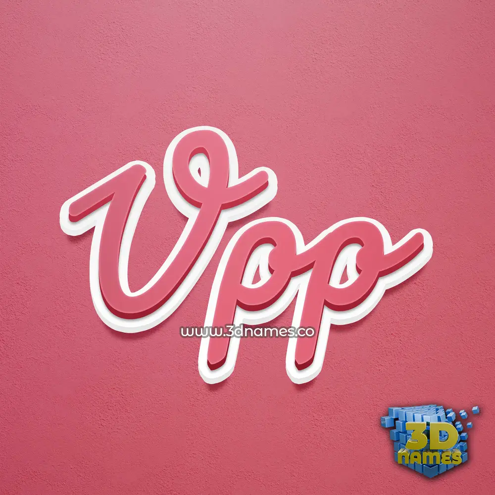 vpp in Red Scribble style - 3D name wallpaper