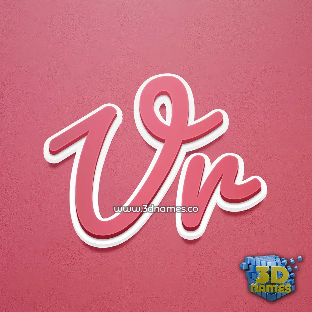 vr in Red Scribble style - 3D name wallpaper