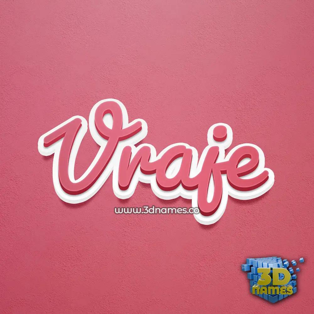 vraje in Red Scribble style - 3D name wallpaper