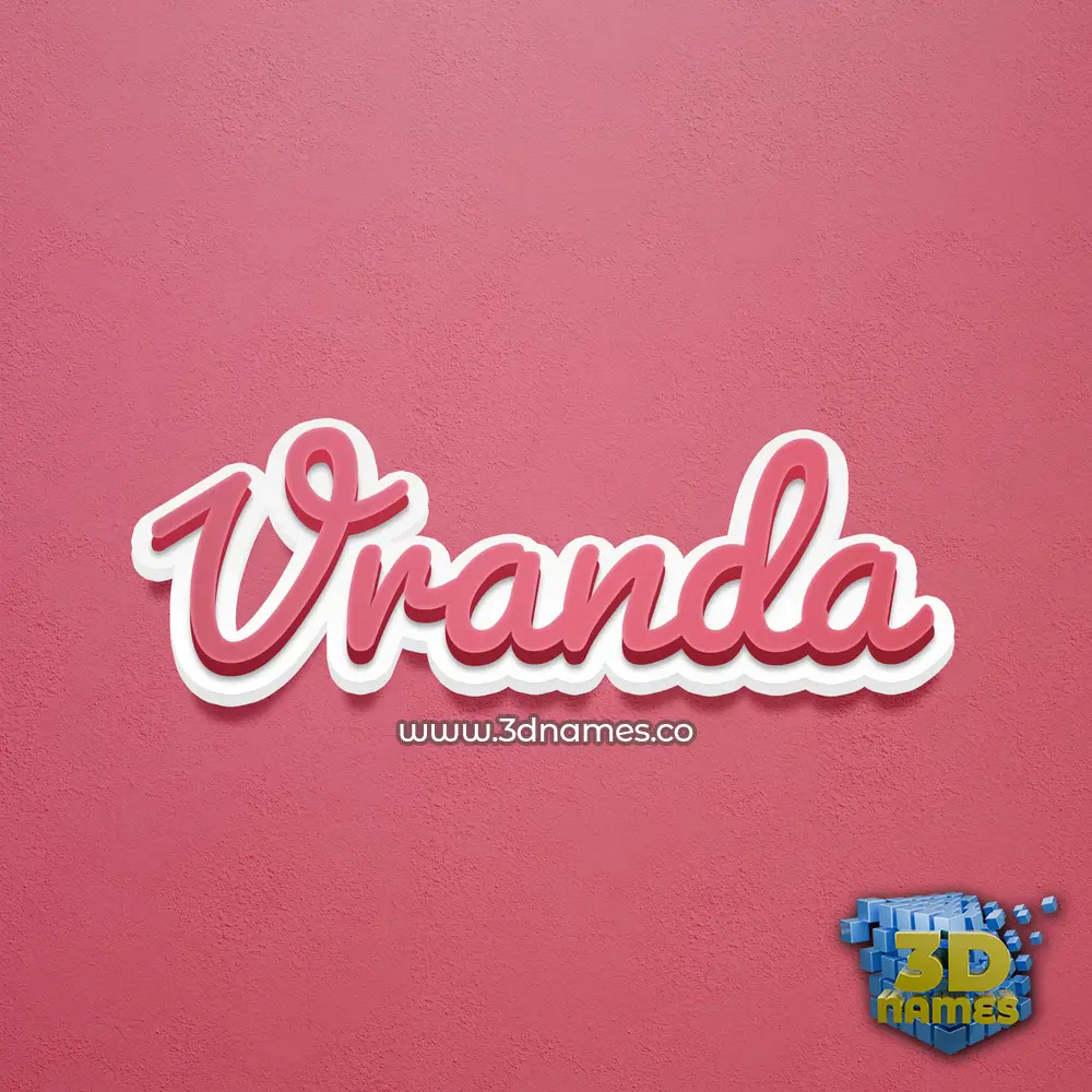 vranda in Red Scribble style - 3D name wallpaper