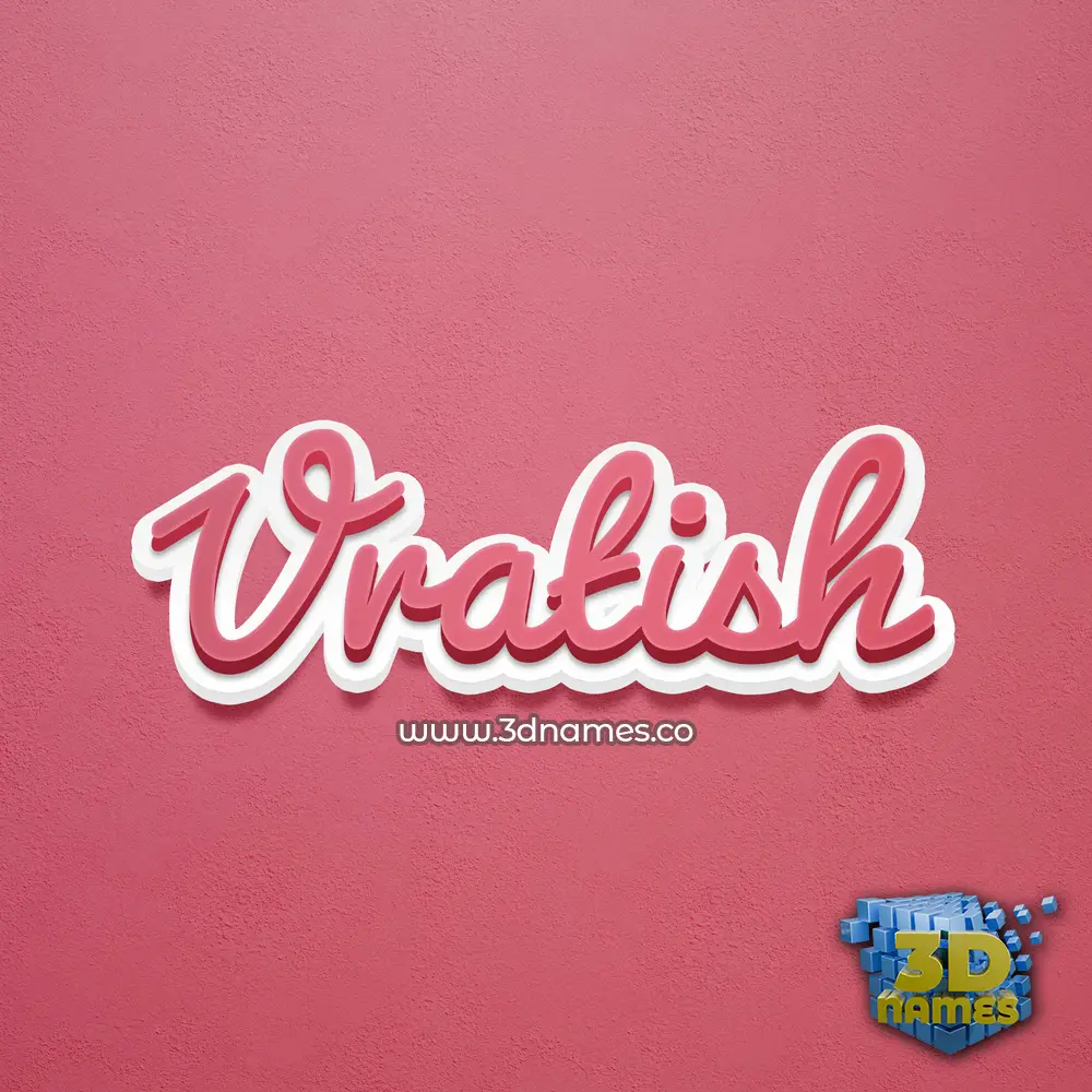 vratish in Red Scribble style - 3D name wallpaper
