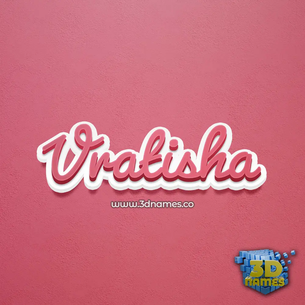 vratisha in Red Scribble style - 3D name wallpaper