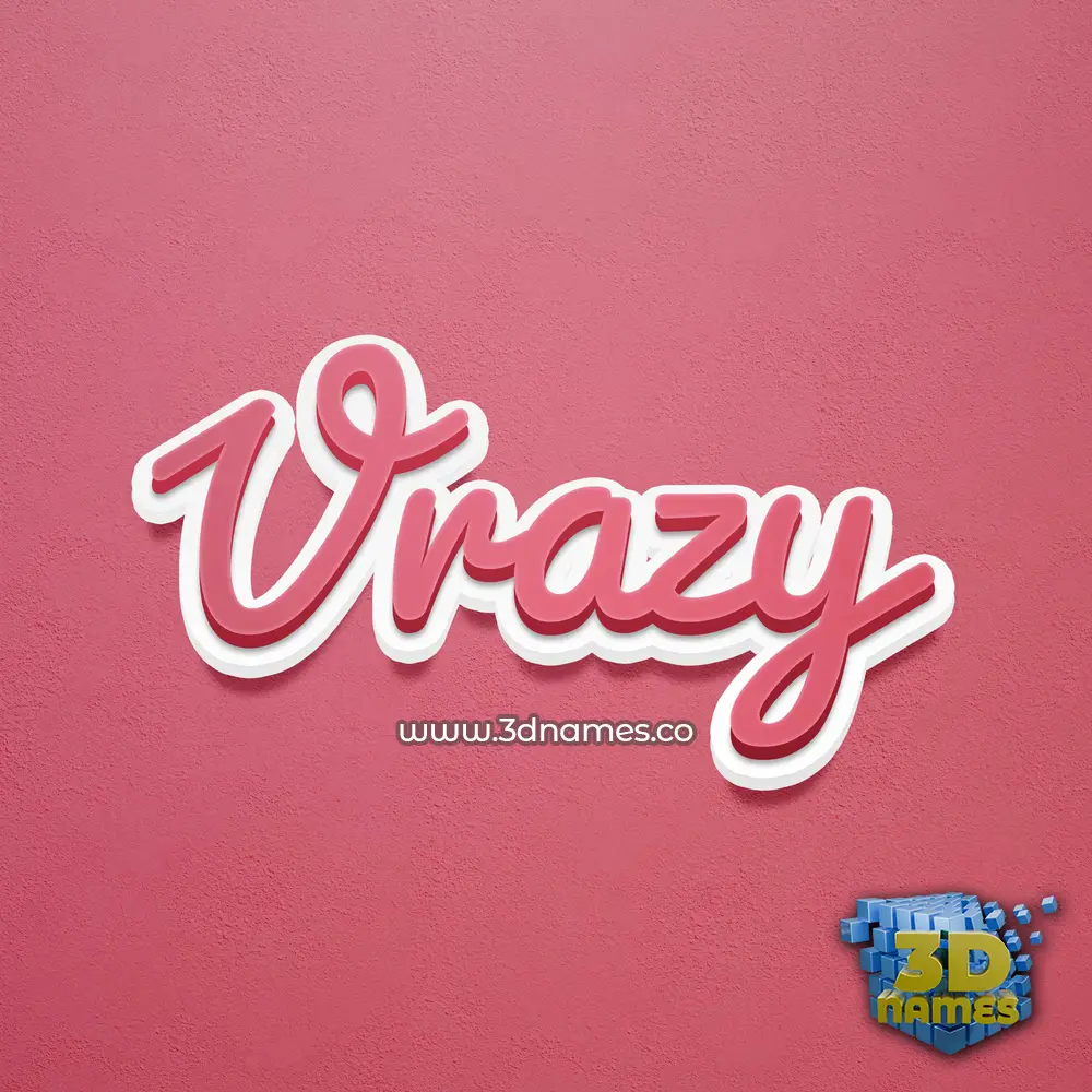 vrazy in Red Scribble style - 3D name wallpaper