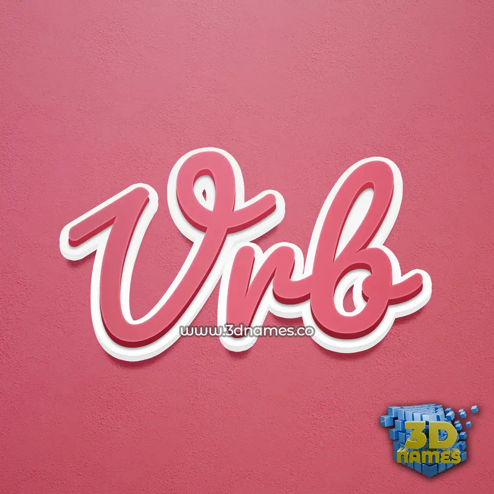 vrb in Red Scribble style - 3D name wallpaper