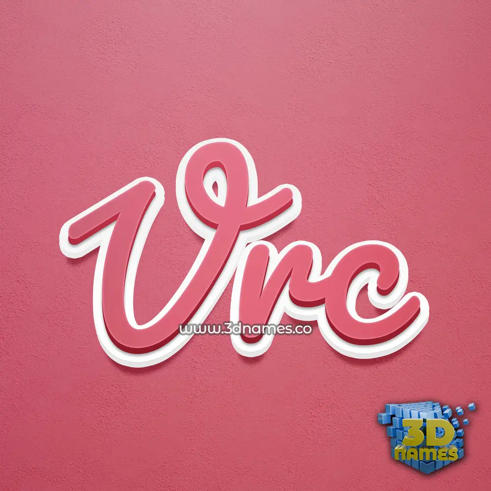 vrc in Red Scribble style - 3D name wallpaper