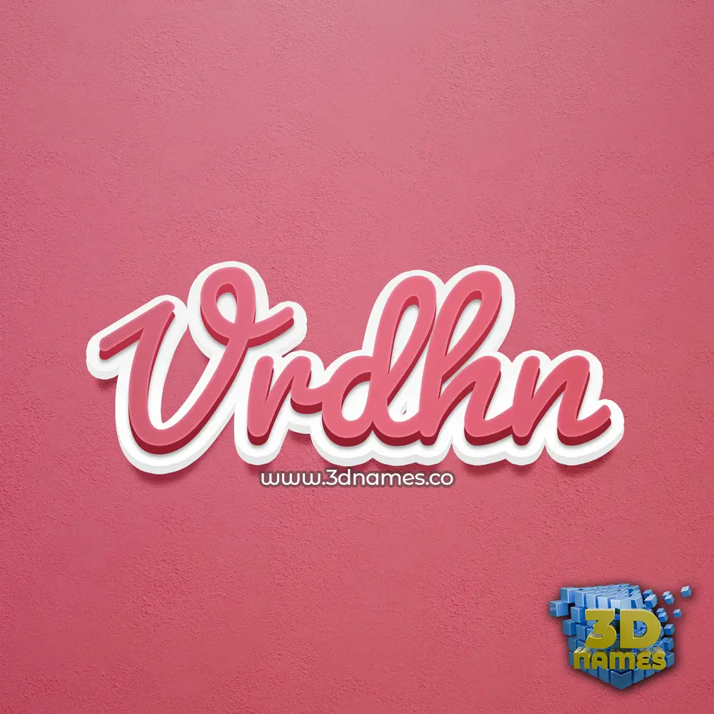 vrdhn in Red Scribble style - 3D name wallpaper