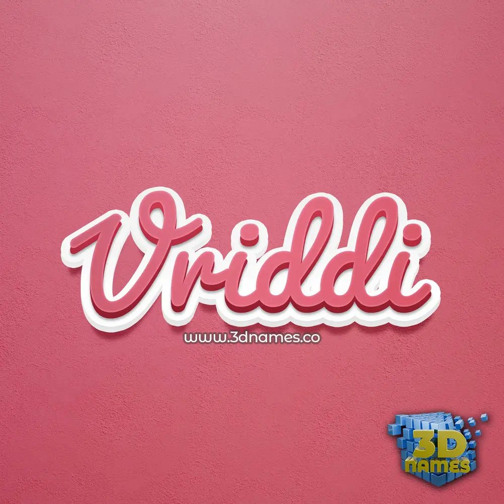 vriddi in Red Scribble style - 3D name wallpaper