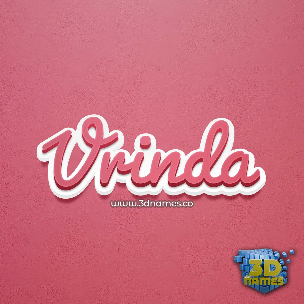 vrinda in Red Scribble style - 3D name wallpaper