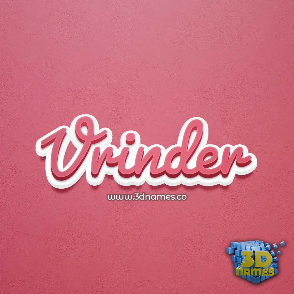vrinder in Red Scribble style - 3D name wallpaper