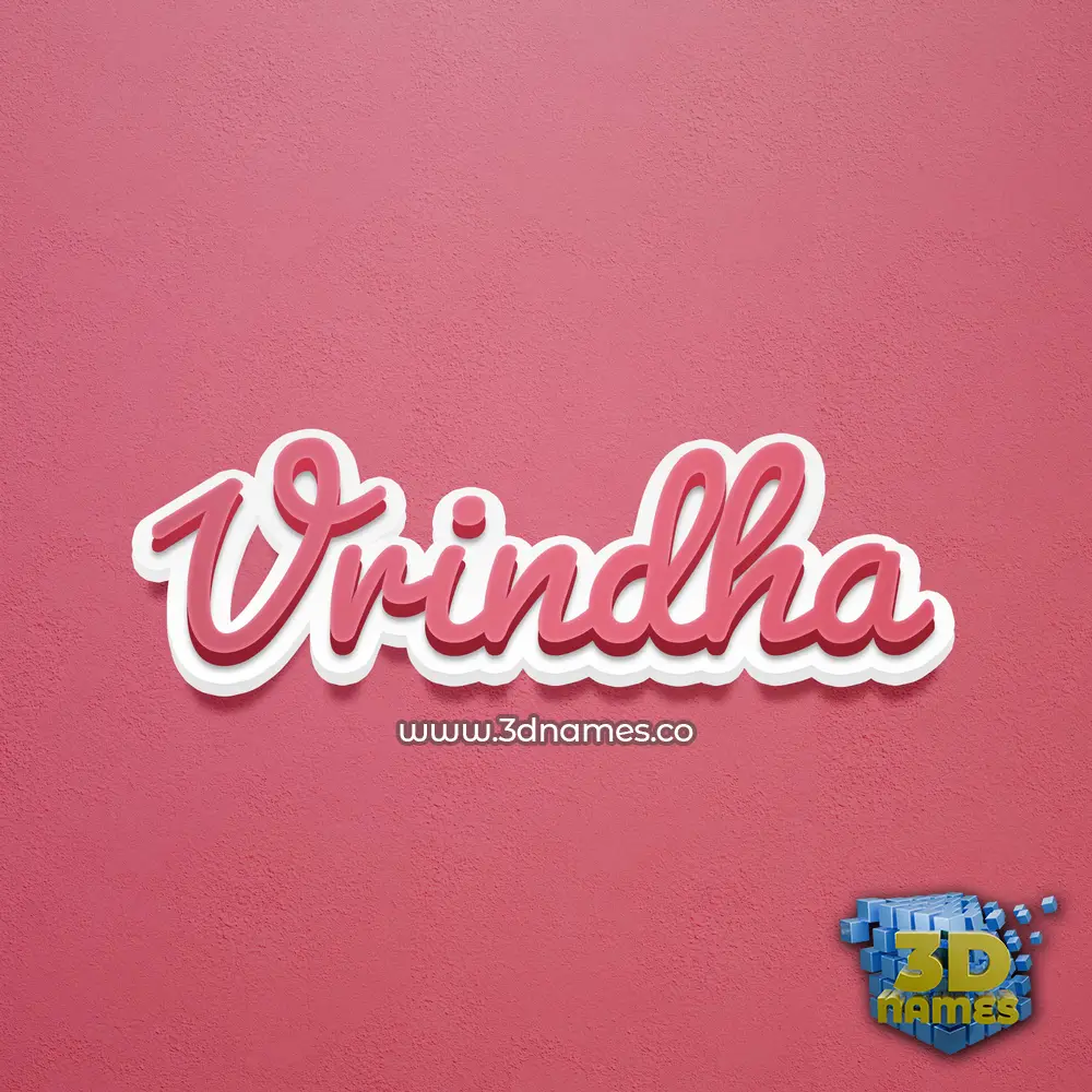 vrindha in Red Scribble style - 3D name wallpaper