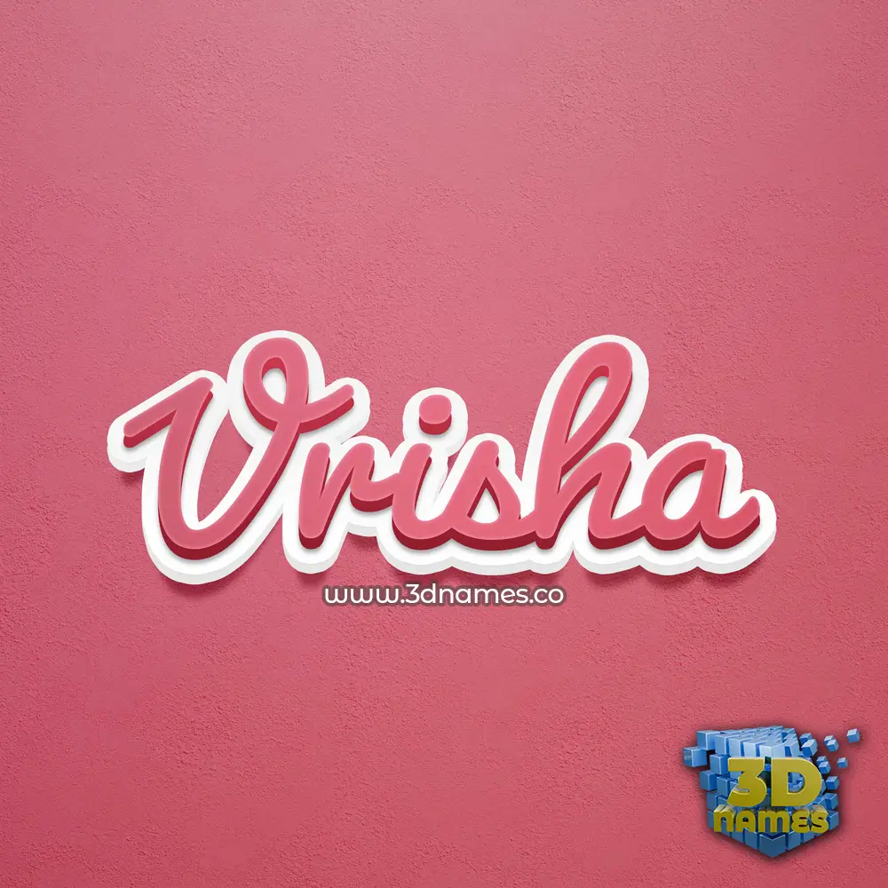vrisha in Red Scribble style - 3D name wallpaper