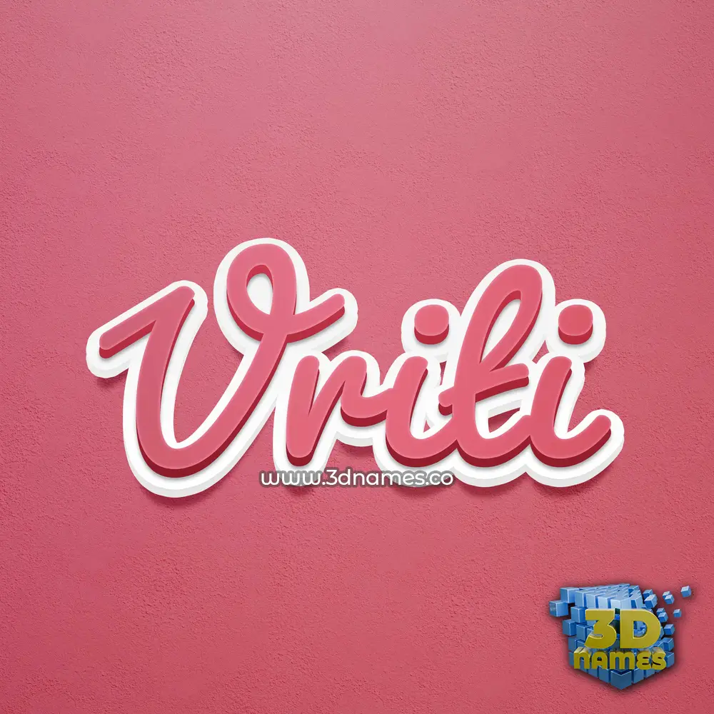 vriti in Red Scribble style - 3D name wallpaper