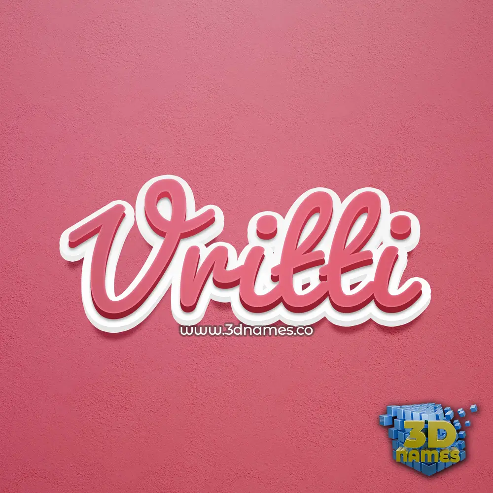 vritti in Red Scribble style - 3D name wallpaper