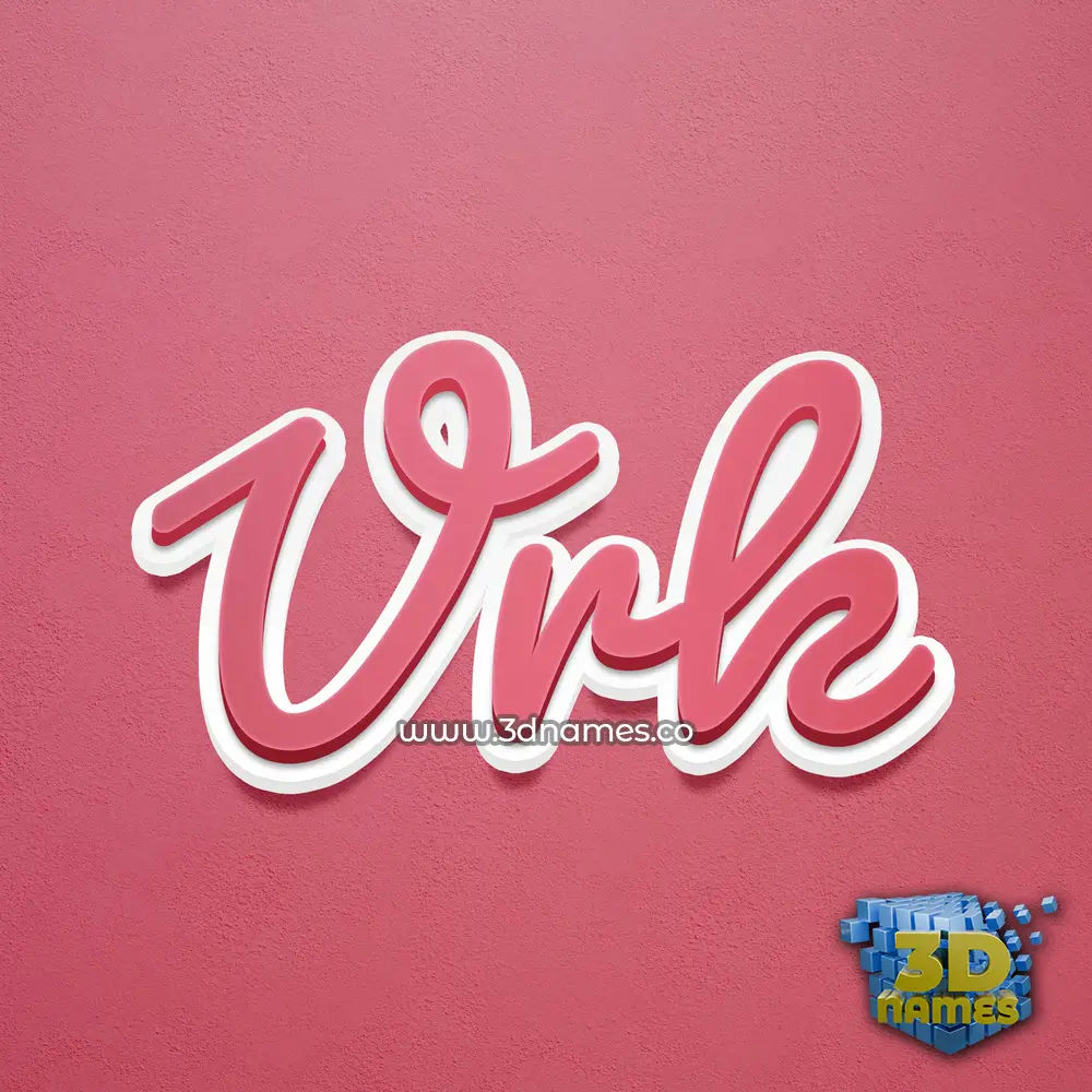 vrk in Red Scribble style - 3D name wallpaper