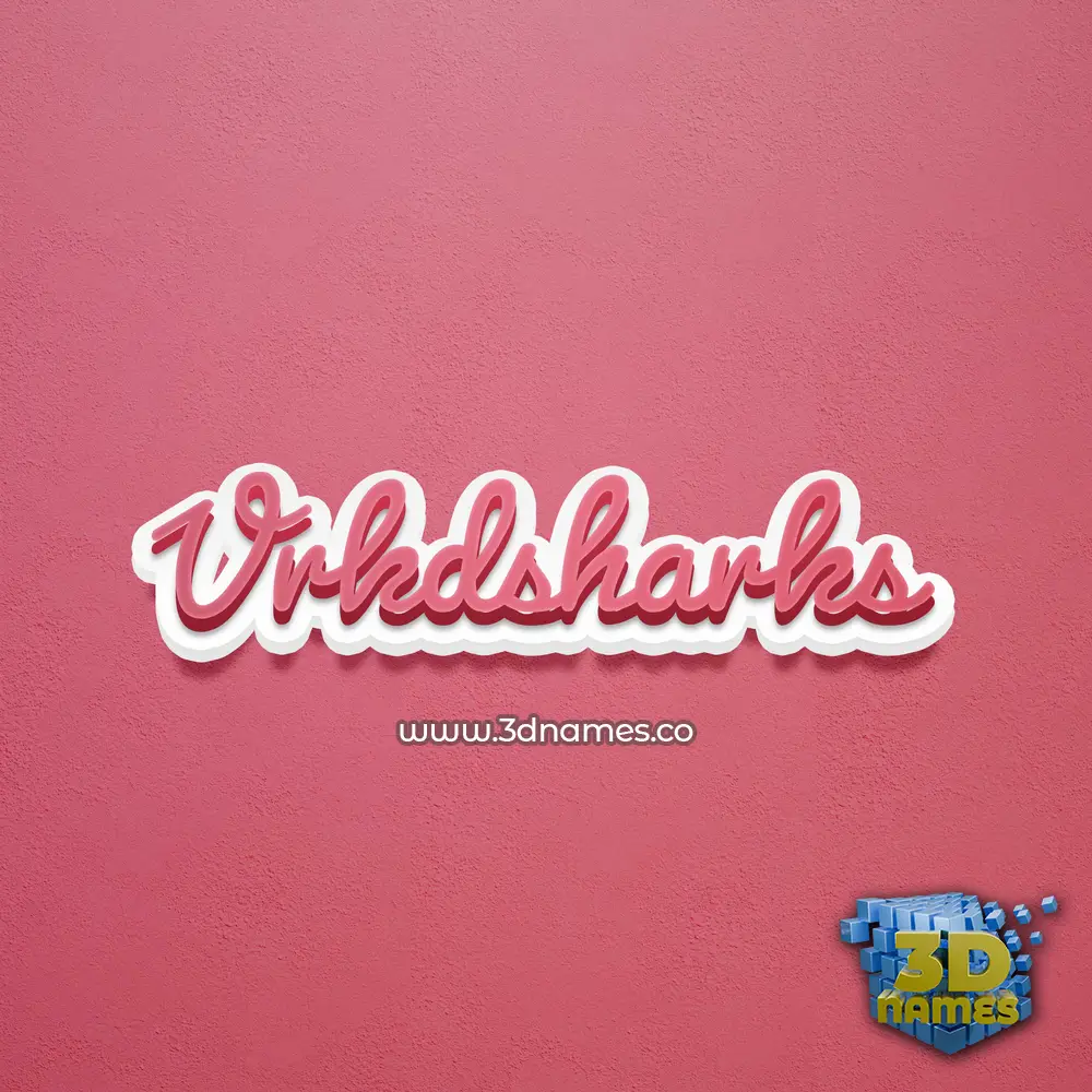 vrkdsharks in Red Scribble style - 3D name wallpaper