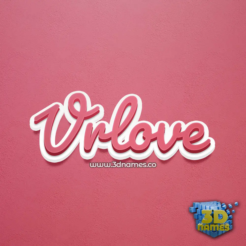 vrlove in Red Scribble style - 3D name wallpaper