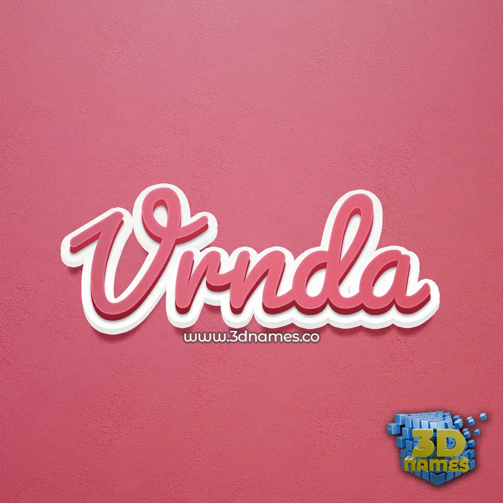 vrnda in Red Scribble style - 3D name wallpaper