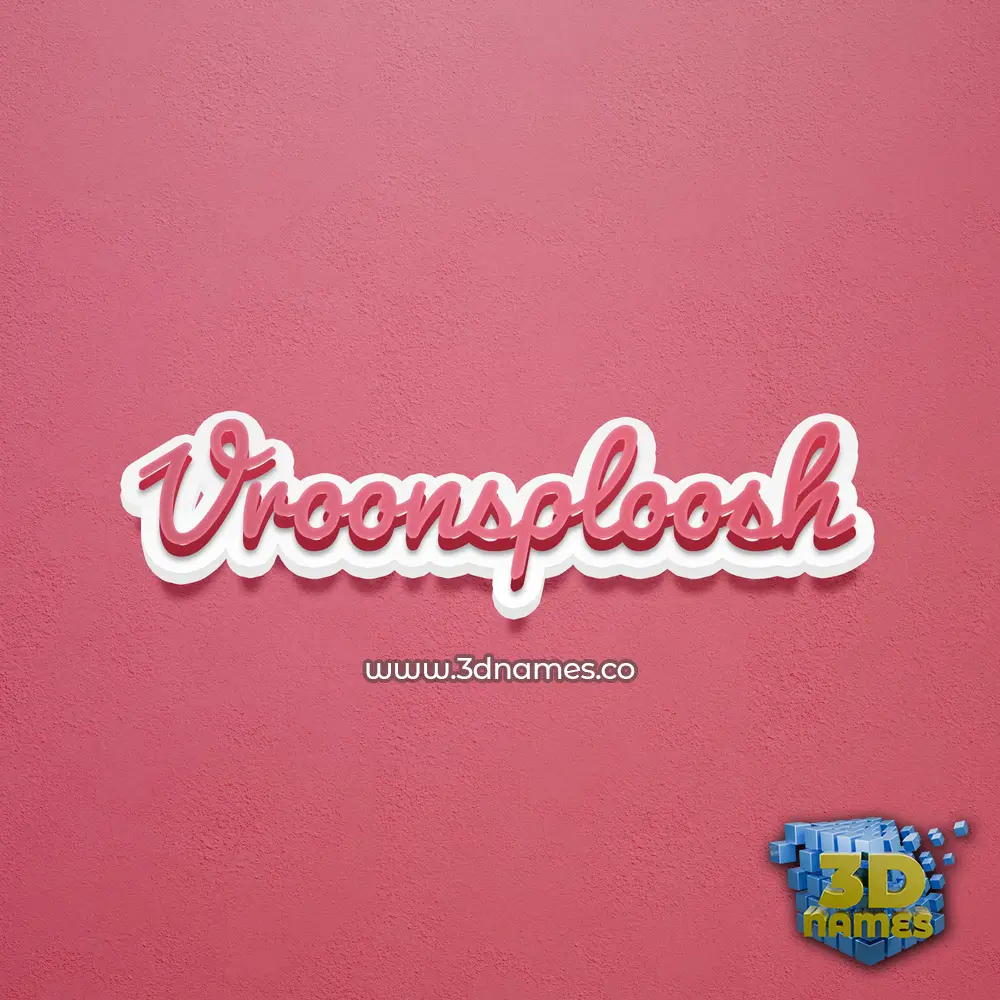 vroonsploosh in Red Scribble style - 3D name wallpaper