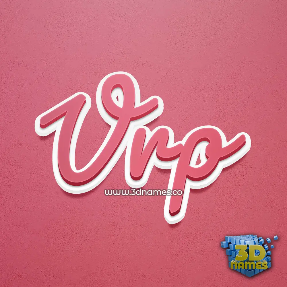 vrp in Red Scribble style - 3D name wallpaper