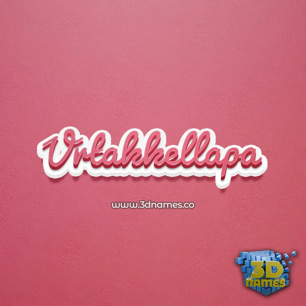 vrtakkellapa in Red Scribble style - 3D name wallpaper