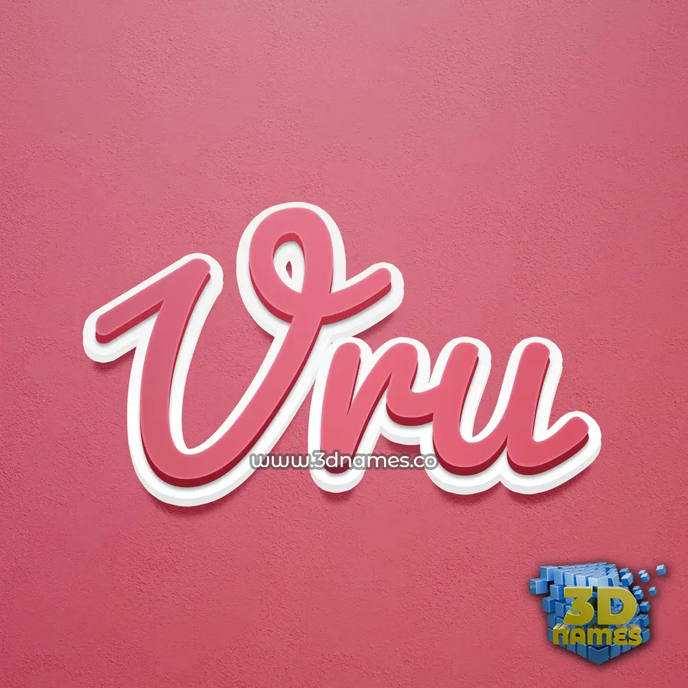 vru in Red Scribble style - 3D name wallpaper