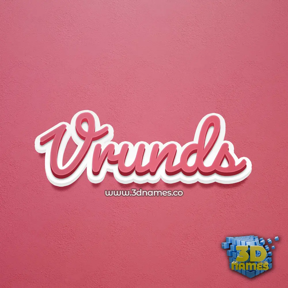 vrunds in Red Scribble style - 3D name wallpaper