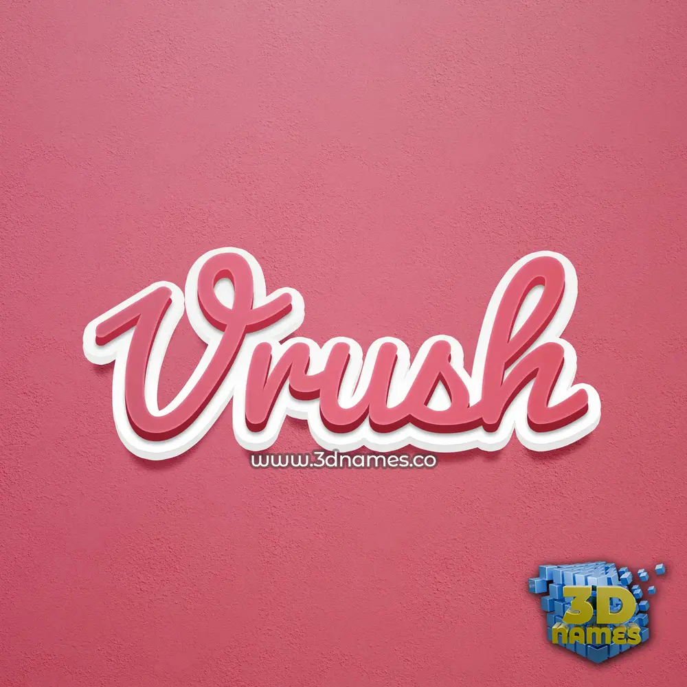vrush in Red Scribble style - 3D name wallpaper