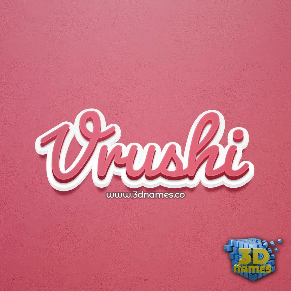 vrushi in Red Scribble style - 3D name wallpaper