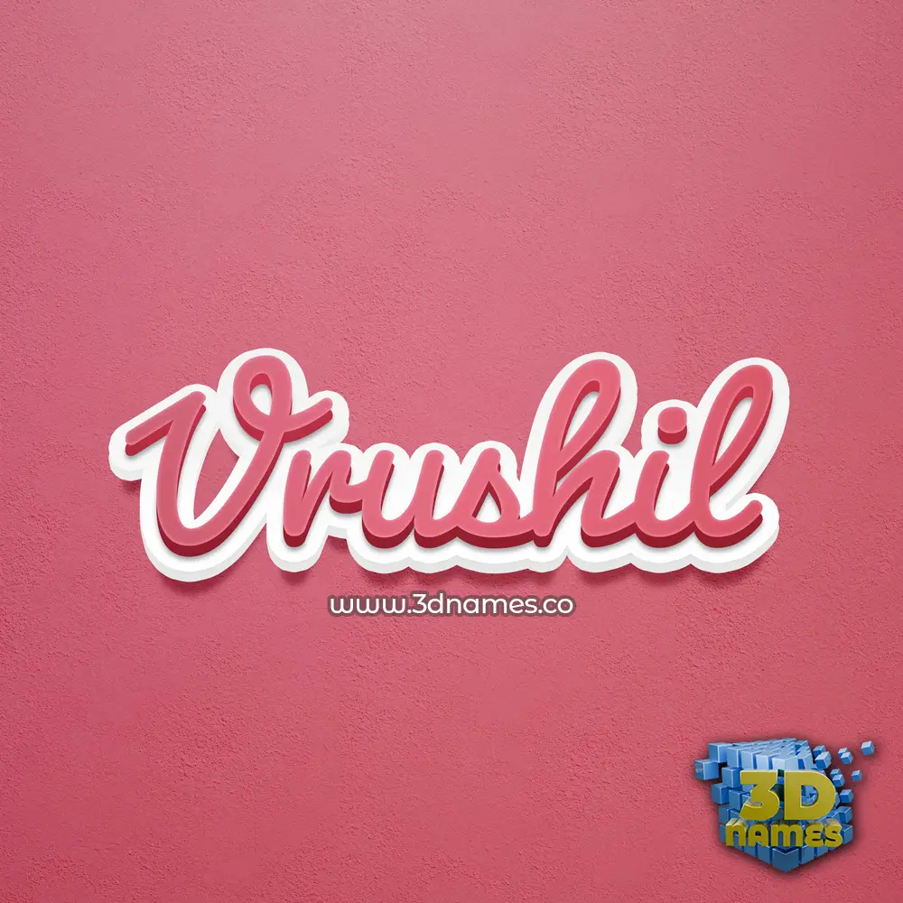 vrushil in Red Scribble style - 3D name wallpaper